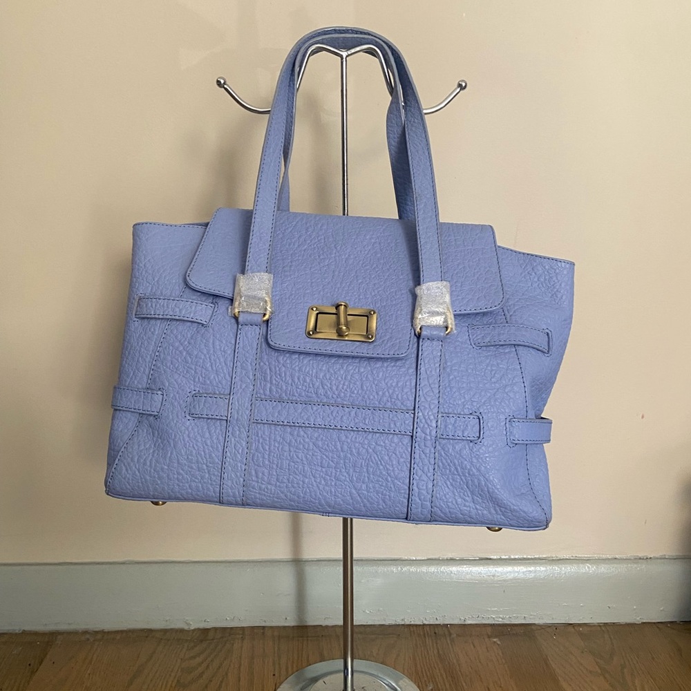 Carlos Falchi Full Grain Leather Handbag in Lavender